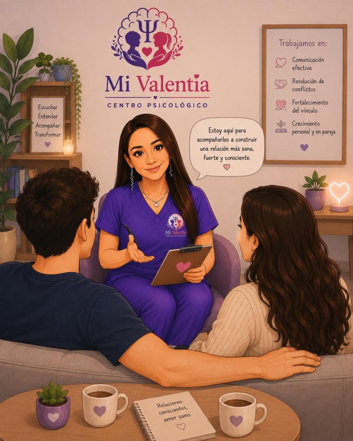 Ilustración de pareja y familia