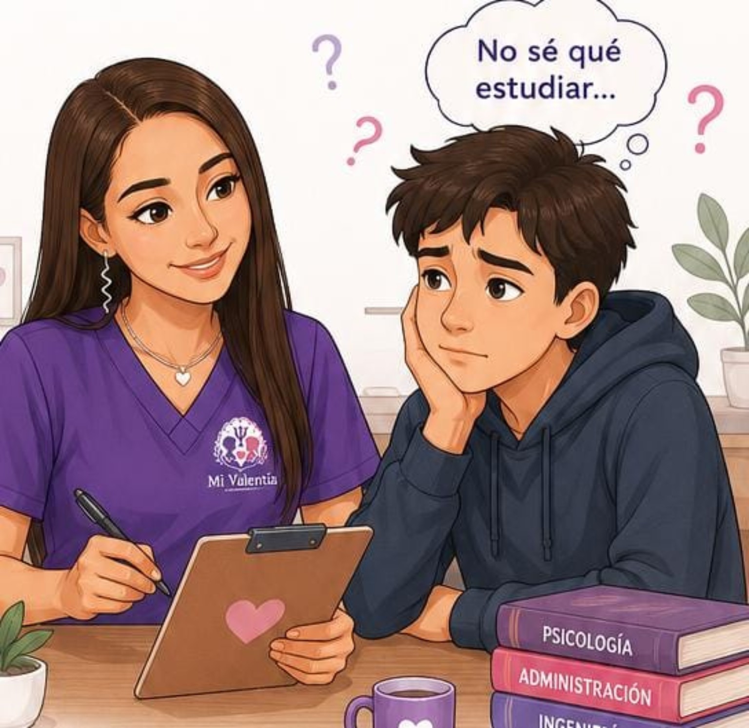 Ilustración de orientación vocacional